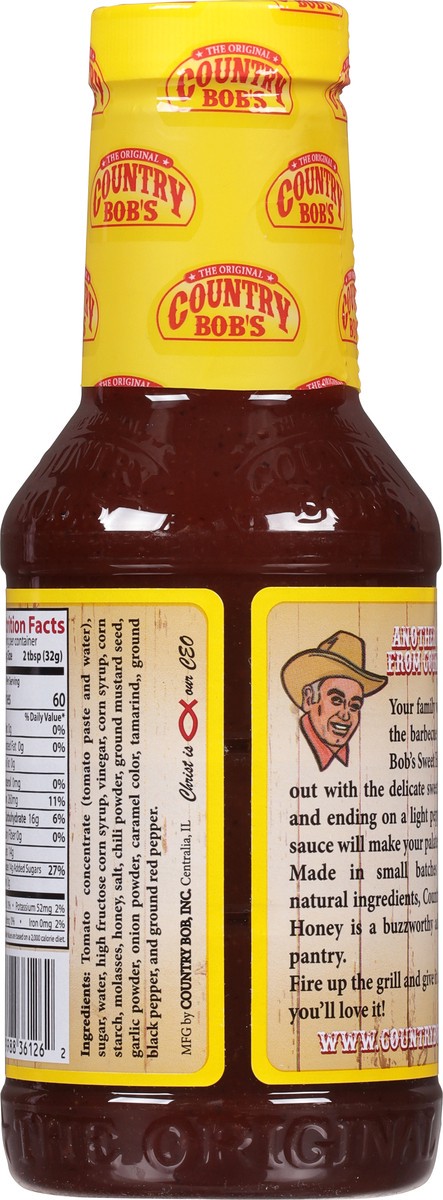 slide 5 of 9, Country Bob's Sweet Honey BBQ Sauce, 18 oz