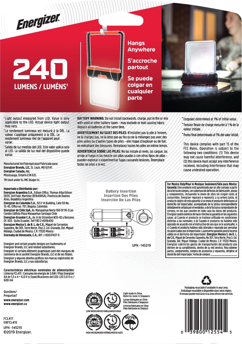 slide 4 of 4, Energizer Compact Lantern with Light Fusion Technology, 1 ct