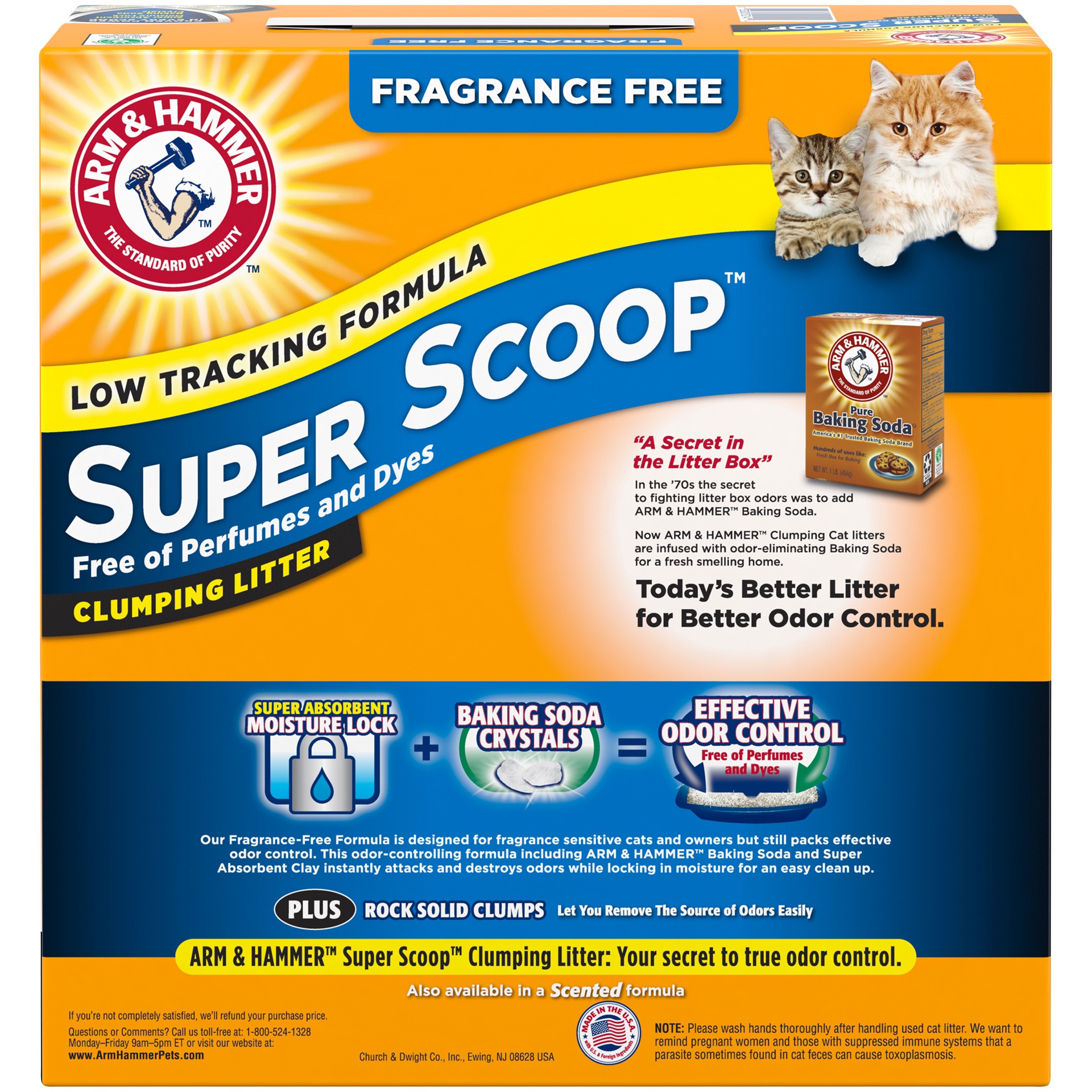 slide 2 of 5, ARM & HAMMER Super Scoop Fragrance Free Clumping Clay Cat Litter, 14 lb, 14 lb