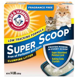 ARM & HAMMER Super Scoop Fragrance Free Clumping Clay Cat Litter, 14 lb