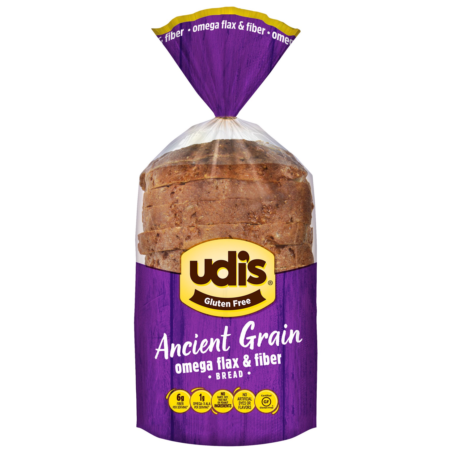 slide 1 of 3, Udi's Ancient Grain Omega Flax & Fiber Bread 14.3 oz, 14.3 oz