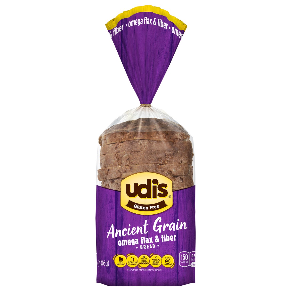 slide 1 of 3, Udi's Ancient Grain Omega Flax & Fiber Bread 14.3 oz, 14.3 oz