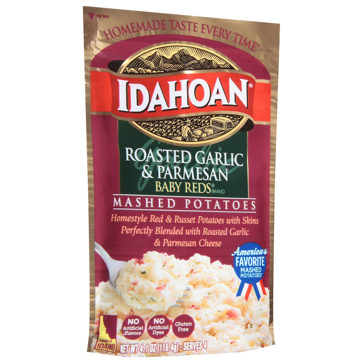 slide 5 of 9, Idahoan Baby Reds Roasted Garlic & Parmesn Mashed Potatoes 4.1 oz, 4.1 oz