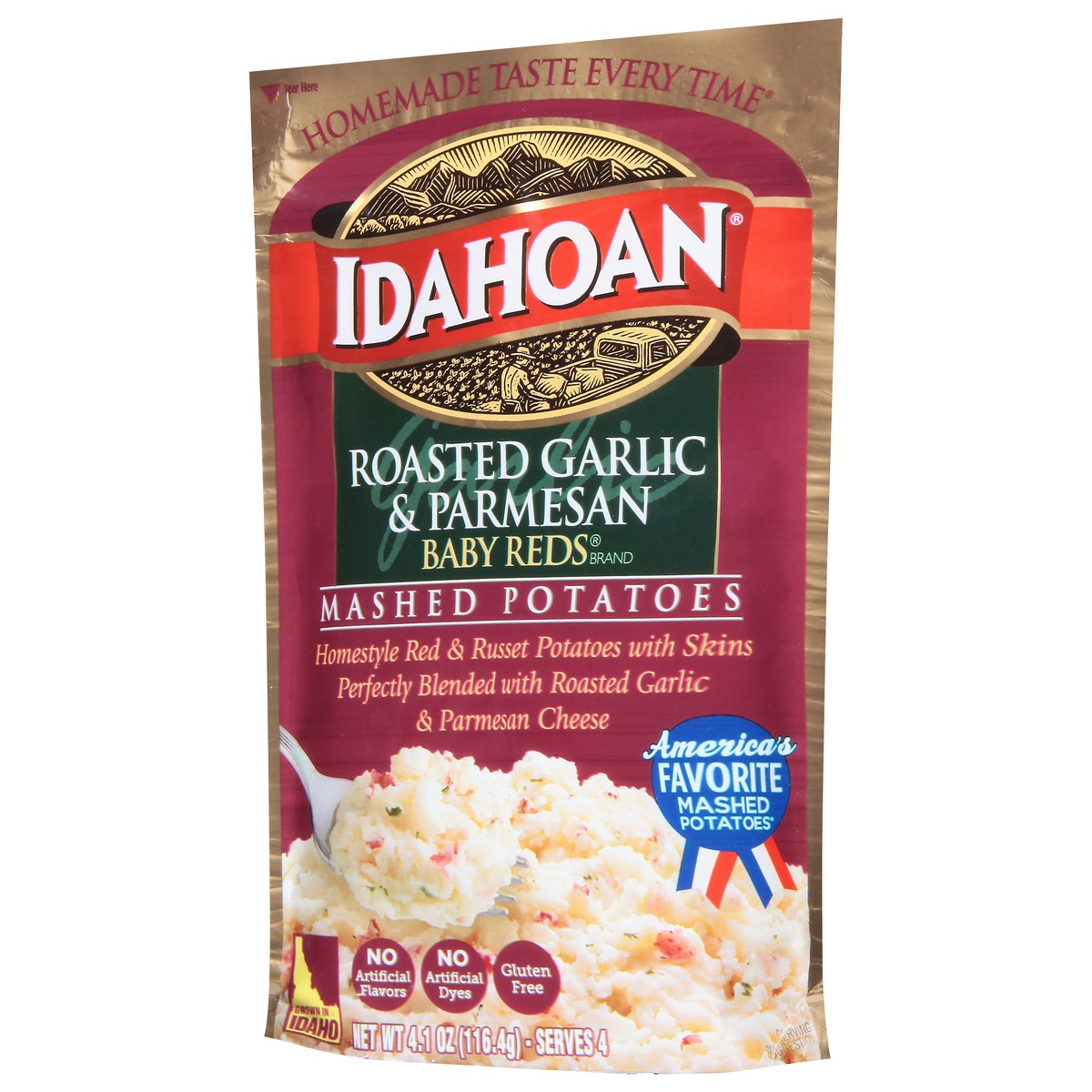 slide 7 of 9, Idahoan Baby Reds Roasted Garlic & Parmesn Mashed Potatoes 4.1 oz, 4.1 oz