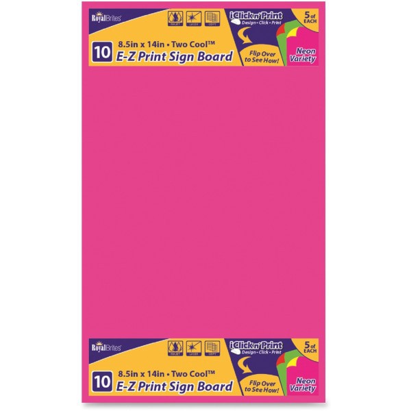 slide 2 of 4, Royal Brites E-Z Print Sign Board, 10 ct