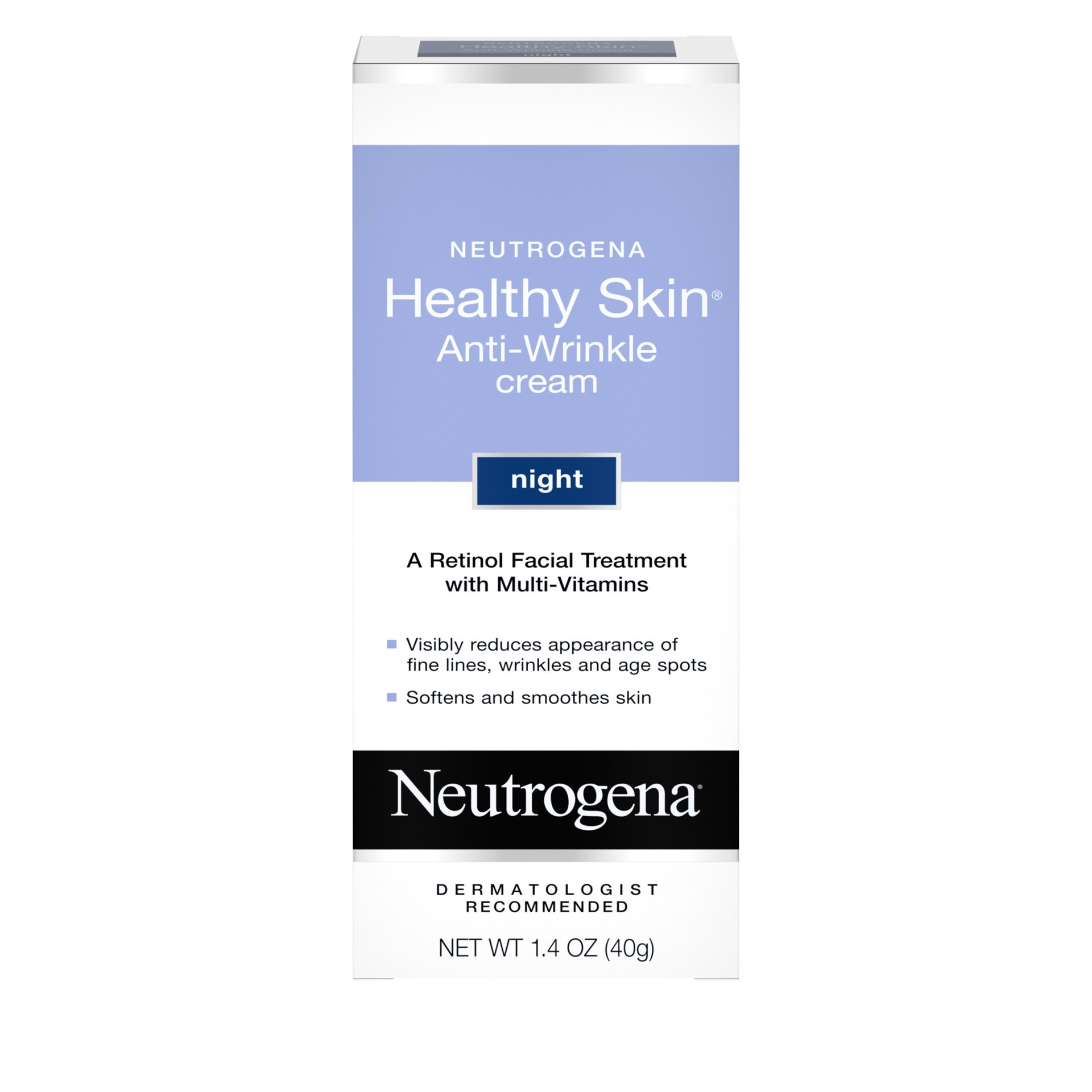 slide 1 of 6, Neutrogena Healthy Skin Anti-Wrinkle Retinol Night Cream with Vitamin E and Vitamin B5 - Night Moisturizer Cream with Retinol, Vitamin E, Vitamin B5, Glycerin, 1.4 oz, 1.4 oz