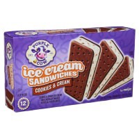 slide 6 of 29, Purple Cow Cookies & Cream Ice Cream Sandwiches, 12 ct