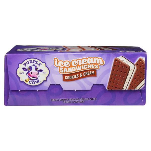 slide 25 of 29, Purple Cow Cookies & Cream Ice Cream Sandwiches, 12 ct