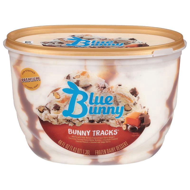 slide 1 of 8, Blue Bunny Signature Bunny Tracks Frozen Dessert, 46 fl oz, 46 fl oz