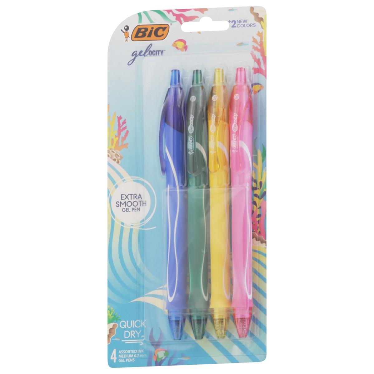 slide 2 of 12, BIC Gelocity Medium (0.7 mm) Assorted Ink Quick Dry Extra Smooth Gel Pens 4 ea, 4 ct