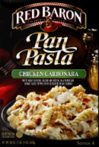 slide 1 of 1, Red Baron Pan Pasta Chicken Carbo, 30 oz