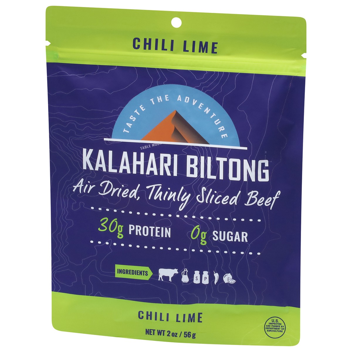 slide 3 of 14, Kalahari Biltong Air Dried Thinly Sliced Chili Lime Beef 2 oz, 2 oz