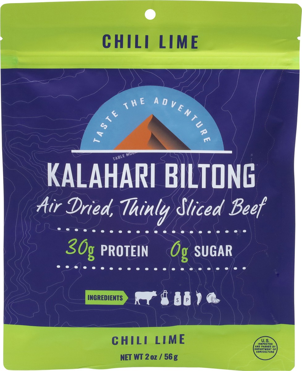 slide 12 of 14, Kalahari Biltong Air Dried Thinly Sliced Chili Lime Beef 2 oz, 2 oz