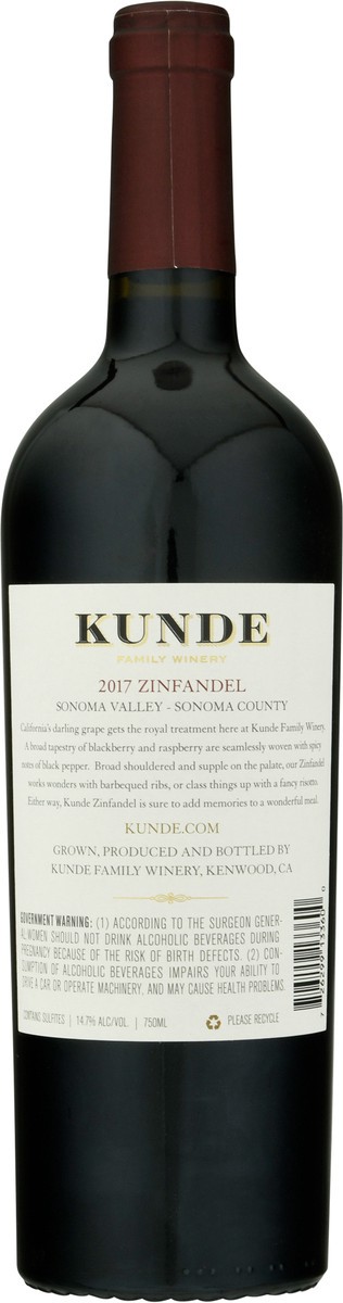slide 4 of 9, Kunde Family Winery Sonoma Valley Zinfandel 750 ml, 750 ml