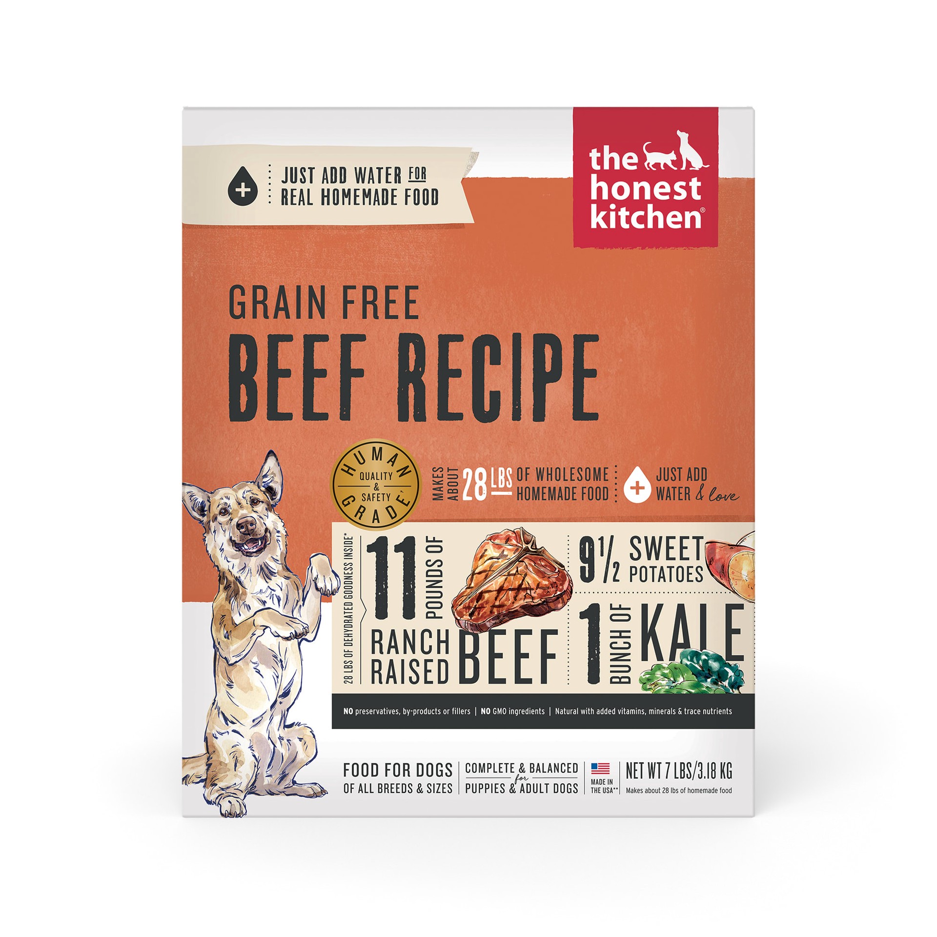 slide 1 of 9, The Honest Kitchen Dehydrated Wholemade™ Grain Free Beef Dog Food, 7 lb Box, 7 lb