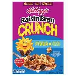 Kellogg''s Raisin Bran Crunch Breakfast Cereal, Fiber Cereal, Family Breakfast, 15.4oz Box (1 Box)