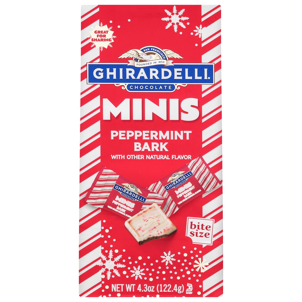 slide 1 of 7, Ghirardelli Bite Size Minis Peppermint Bark 4.3 oz, 4.3 oz