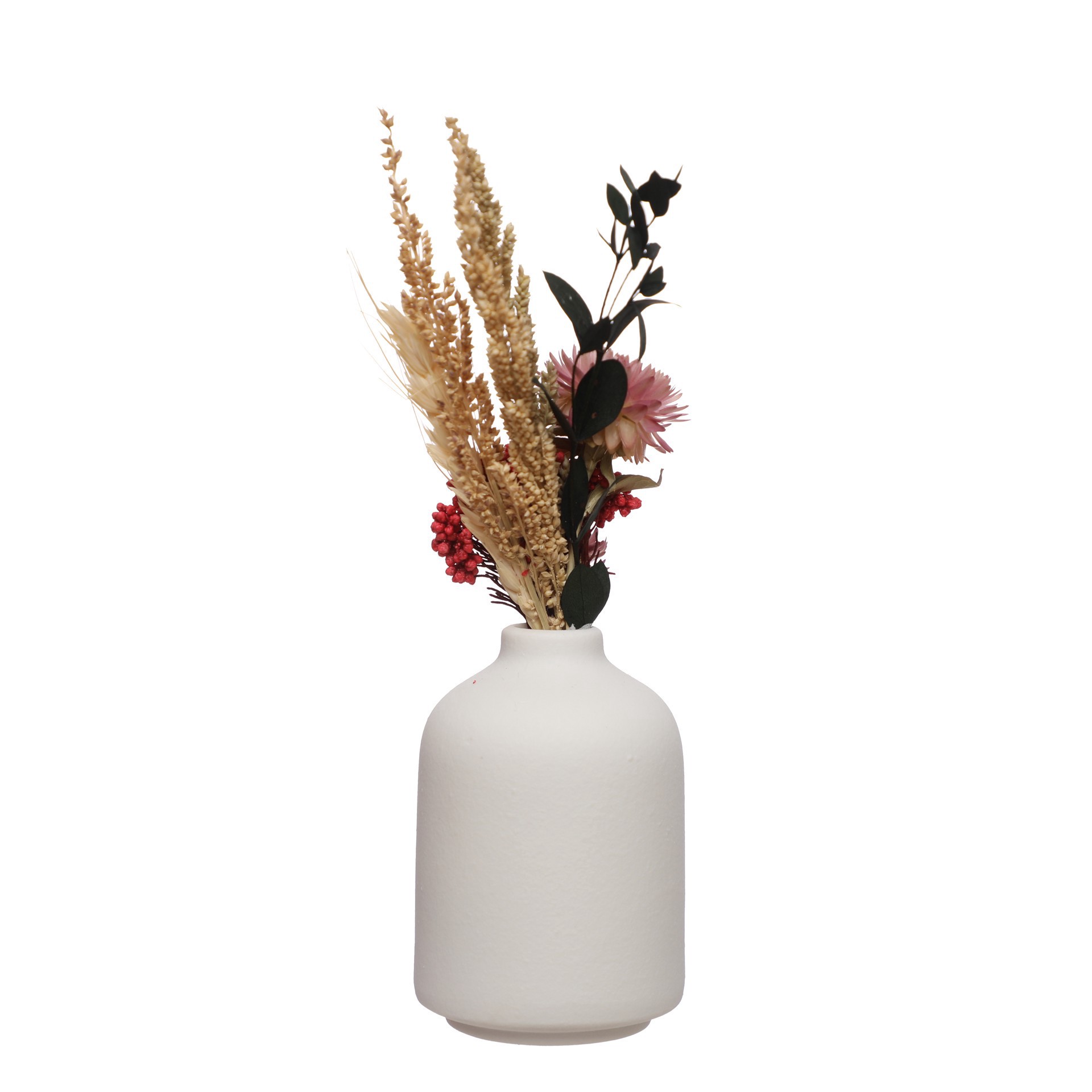 slide 3 of 3, 9.5" Pink Dried Floral Arrangement In White Container By Ashland, 9.5 in