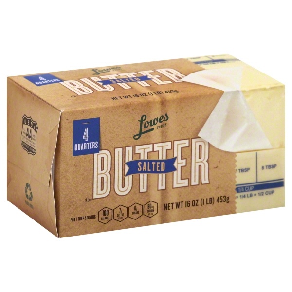 slide 1 of 1, Lowes Foods Butter Salted, 16 oz