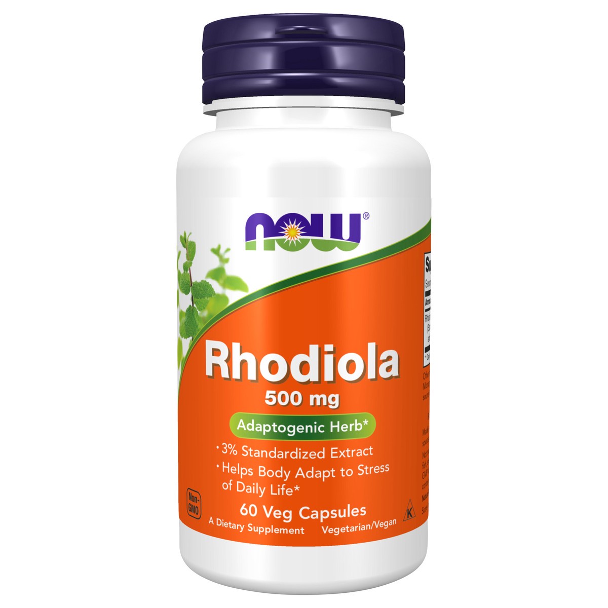 slide 1 of 4, NOW Supplements, Rhodiola 500 mg, Helps Body Adapt to Stress of Daily Life*, Adaptogenic Herb*, 60 Veg Capsules, 60 ct