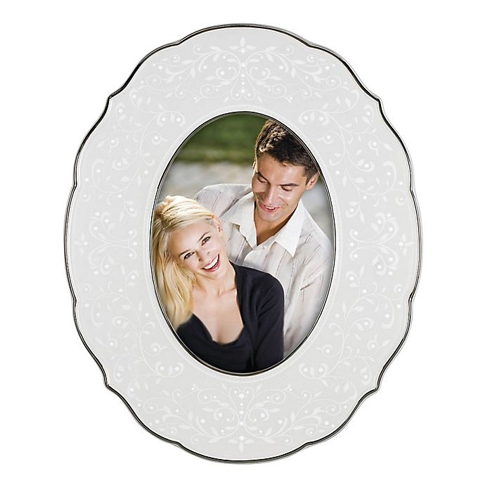 slide 1 of 1, Lenox Opal Innocence Oval Picture Frame, 5 in x 7 in