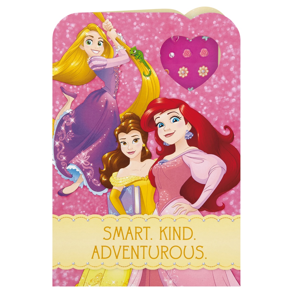 slide 1 of 6, Hallmark Birthday Card For Kids (Disney Princess Earring Stickers), 1 ct