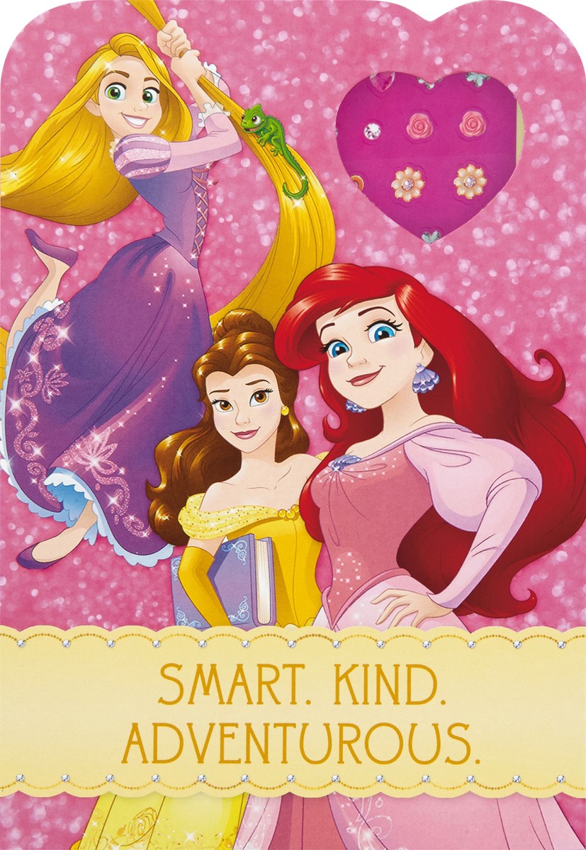 slide 1 of 5, Hallmark Birthday Card for Kids (Disney Princess Earring Stickers), 1 ct