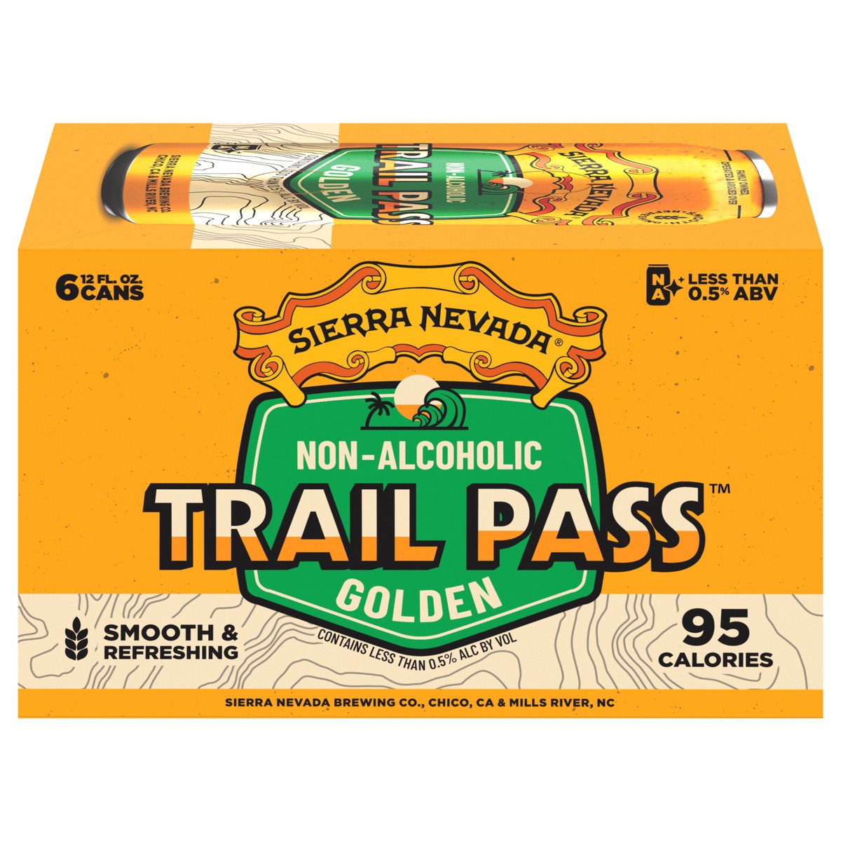 slide 10 of 12, Sierra Nevada Trail Pass Non-Alcoholic Golden Craft Beer 6 Pack (12oz Cans), 72 oz