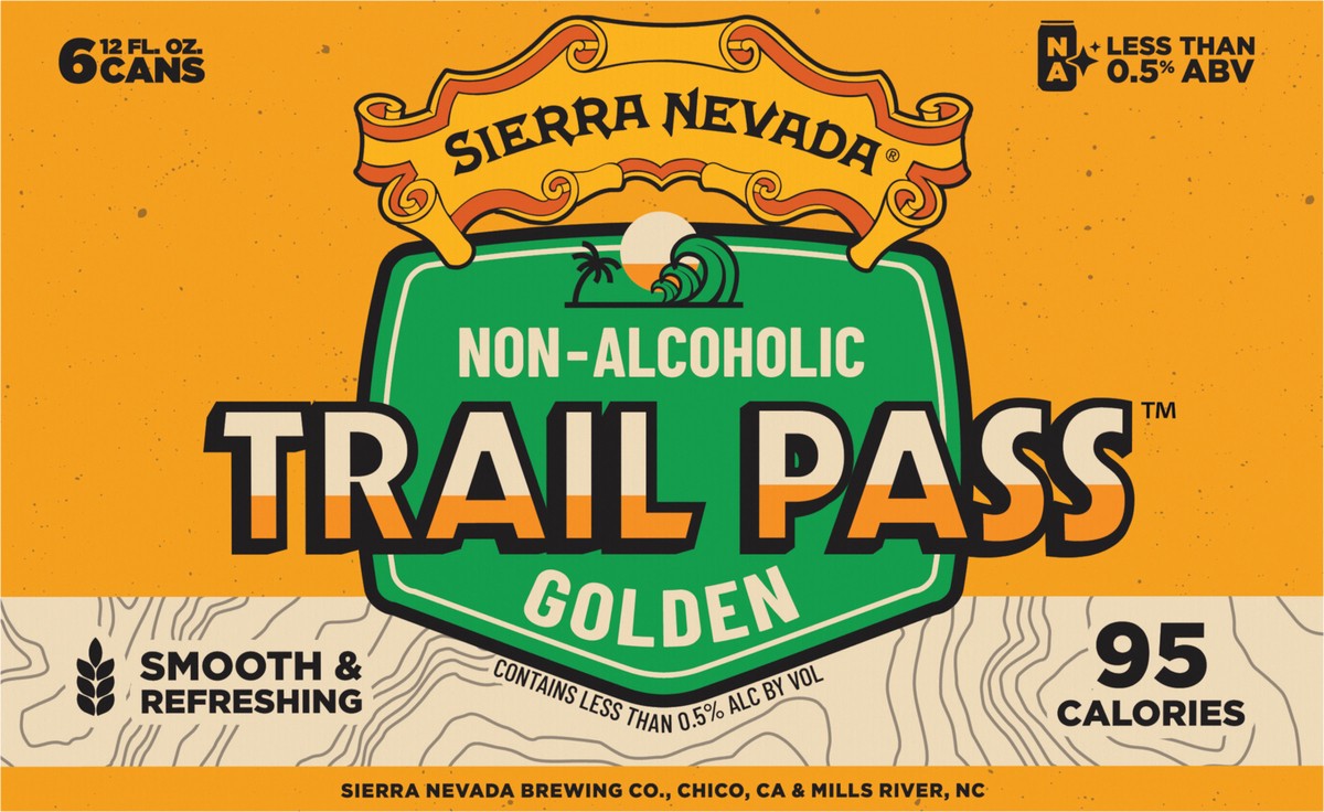 slide 6 of 12, Sierra Nevada Trail Pass Non-Alcoholic Golden Craft Beer 6 Pack (12oz Cans), 72 oz