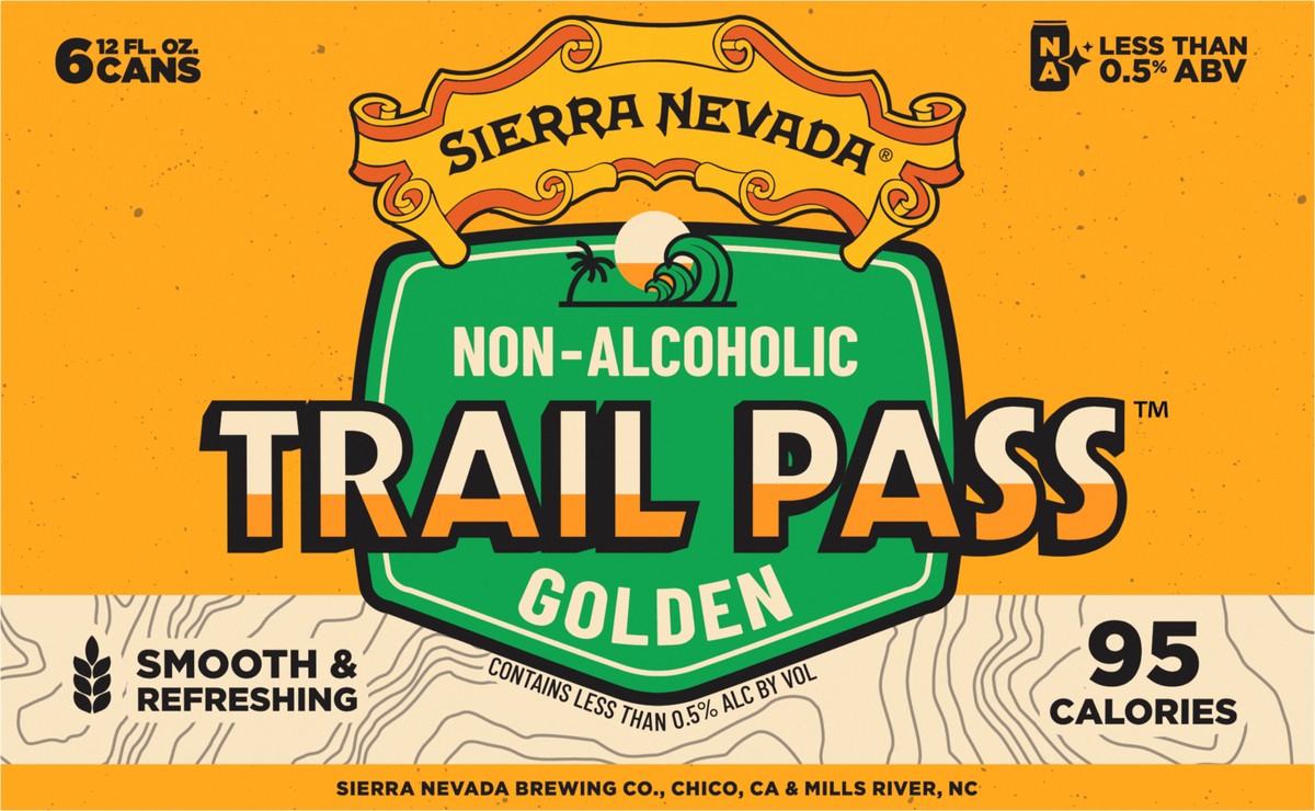 slide 11 of 12, Sierra Nevada Trail Pass Non-Alcoholic Golden Craft Beer 6 Pack (12oz Cans), 72 oz