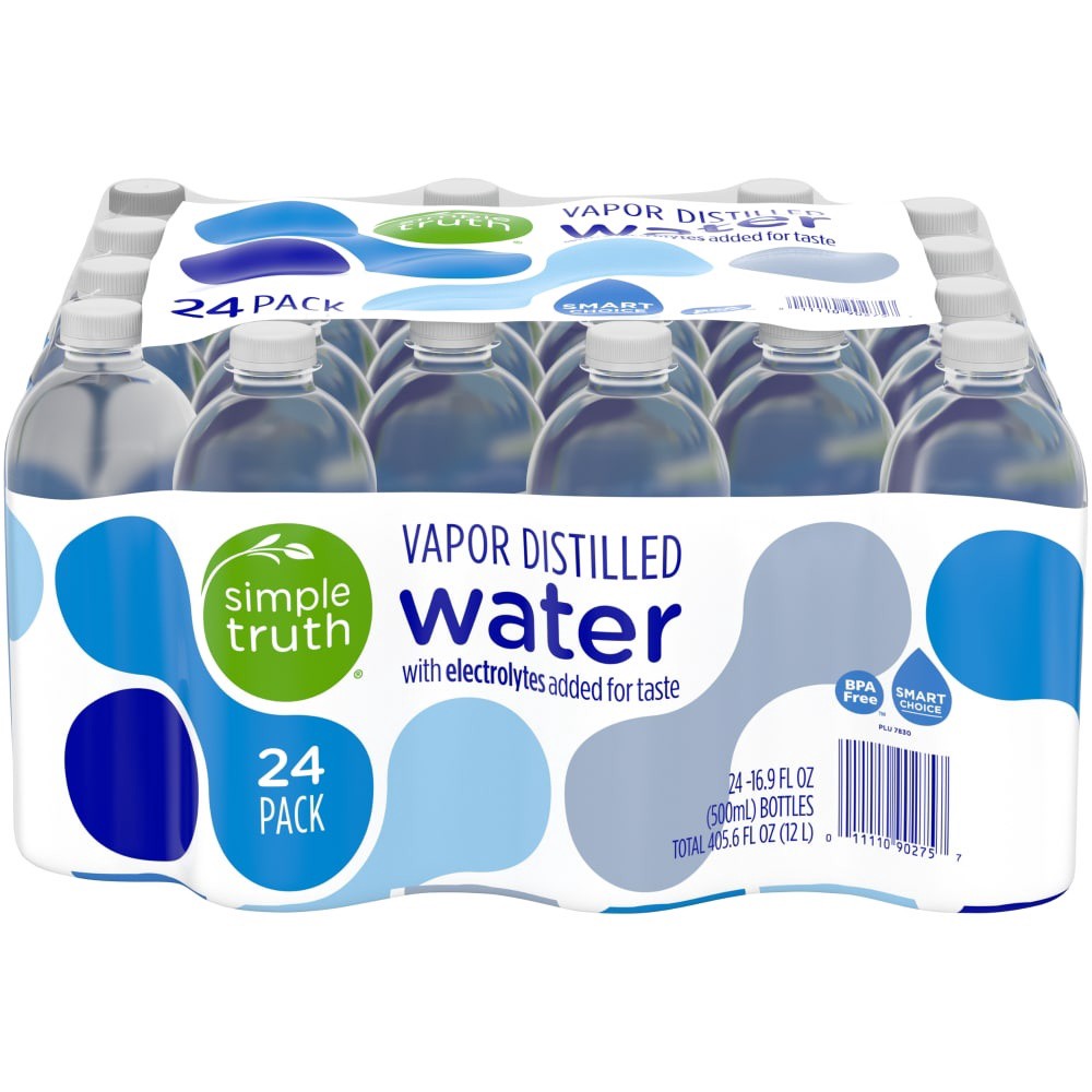 slide 2 of 3, Simple Truth Vapor Distilled Water With Electrolytes, 24 ct; 16.9 fl oz