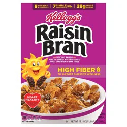 Kellogg''s Raisin Bran Breakfast Cereal, Fiber Cereal, Family Breakfast, Original, 16.1oz Box (1 Box)