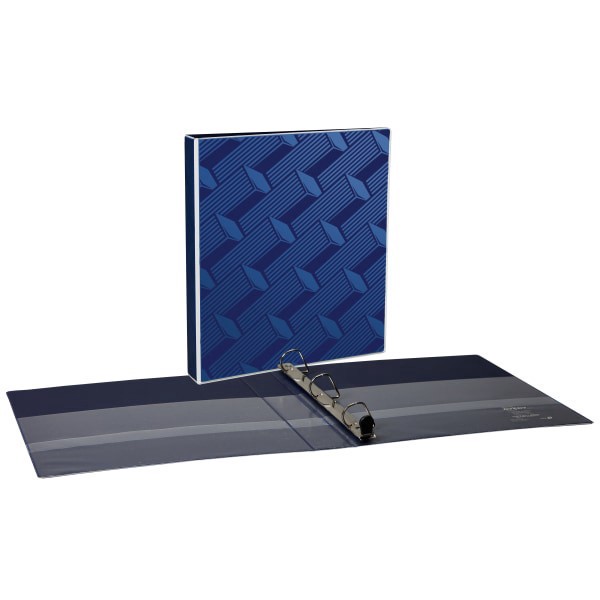 slide 5 of 10, Avery® Dual Effect Heavy-Duty 3-Ring Binder, 1"" Slant Rings, Navy Blue, 1 ct