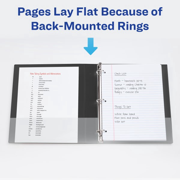 slide 7 of 10, Avery® Dual Effect Heavy-Duty 3-Ring Binder, 1"" Slant Rings, Navy Blue, 1 ct