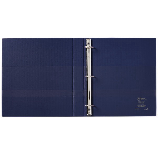 slide 4 of 10, Avery® Dual Effect Heavy-Duty 3-Ring Binder, 1"" Slant Rings, Navy Blue, 1 ct