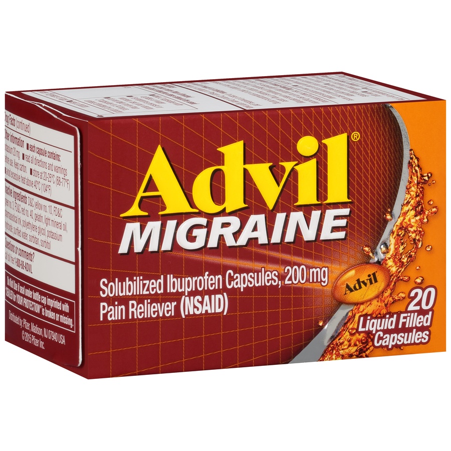 slide 3 of 7, Advil Migraine Pain Reliever Liquid Filled Capsules, 20 ct