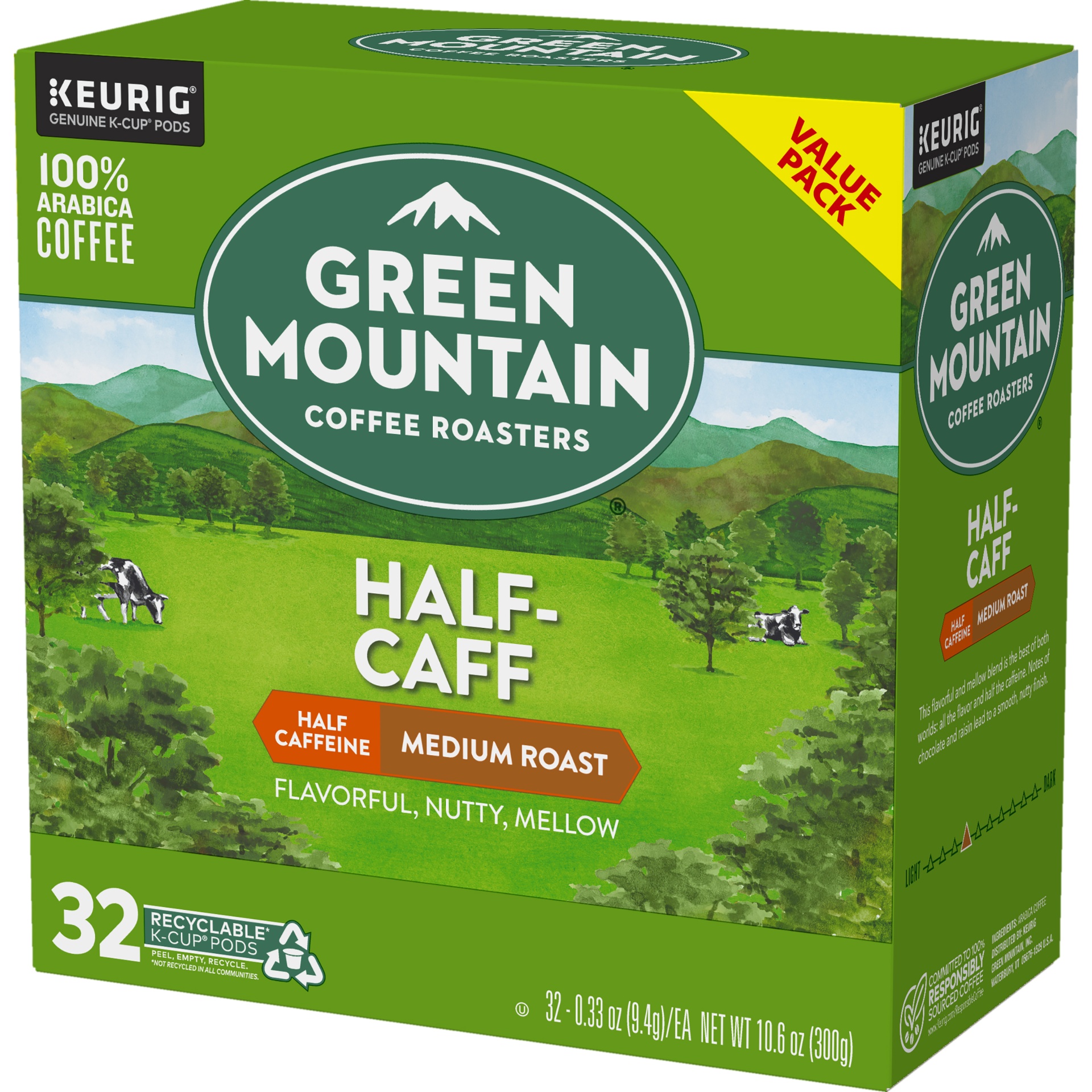 Green Mountain Coffee Halfcaff Medium Roast Kcup Pods 32 ct | Shipt