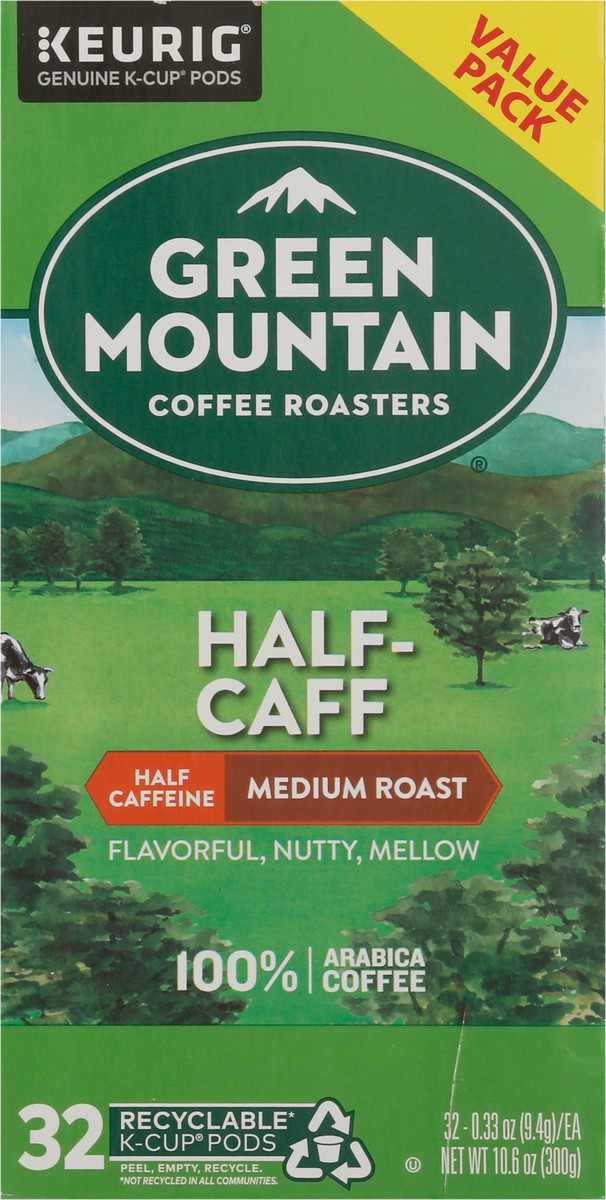 slide 7 of 10, Green Mountain Coffee Half-Caff Medium Roast Coffee K-Cup Pods, 32 ct