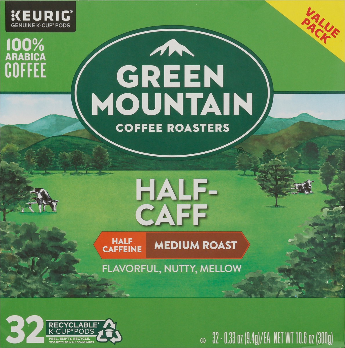 slide 6 of 10, Green Mountain Coffee Half-Caff Medium Roast Coffee K-Cup Pods, 32 ct