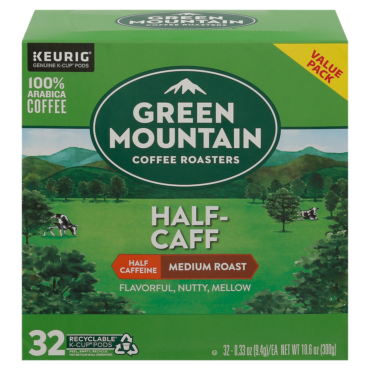 slide 2 of 10, Green Mountain Coffee Half-Caff Medium Roast Coffee K-Cup Pods, 32 ct