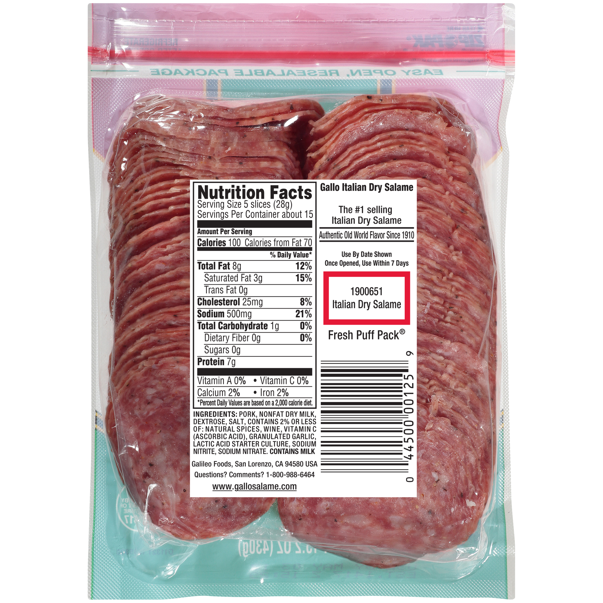 slide 3 of 5, Gallo Salame Deli Thin Sliced Italian Dry Salami Lunch Meat, 15.2 oz, 15.2 oz
