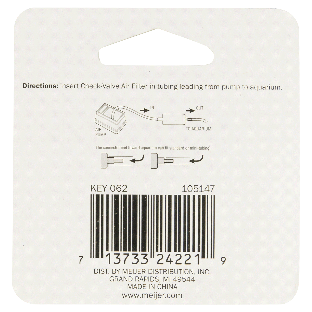 slide 2 of 2, Meijer Check-Valve Air Filter For Aquariums, 1 ct