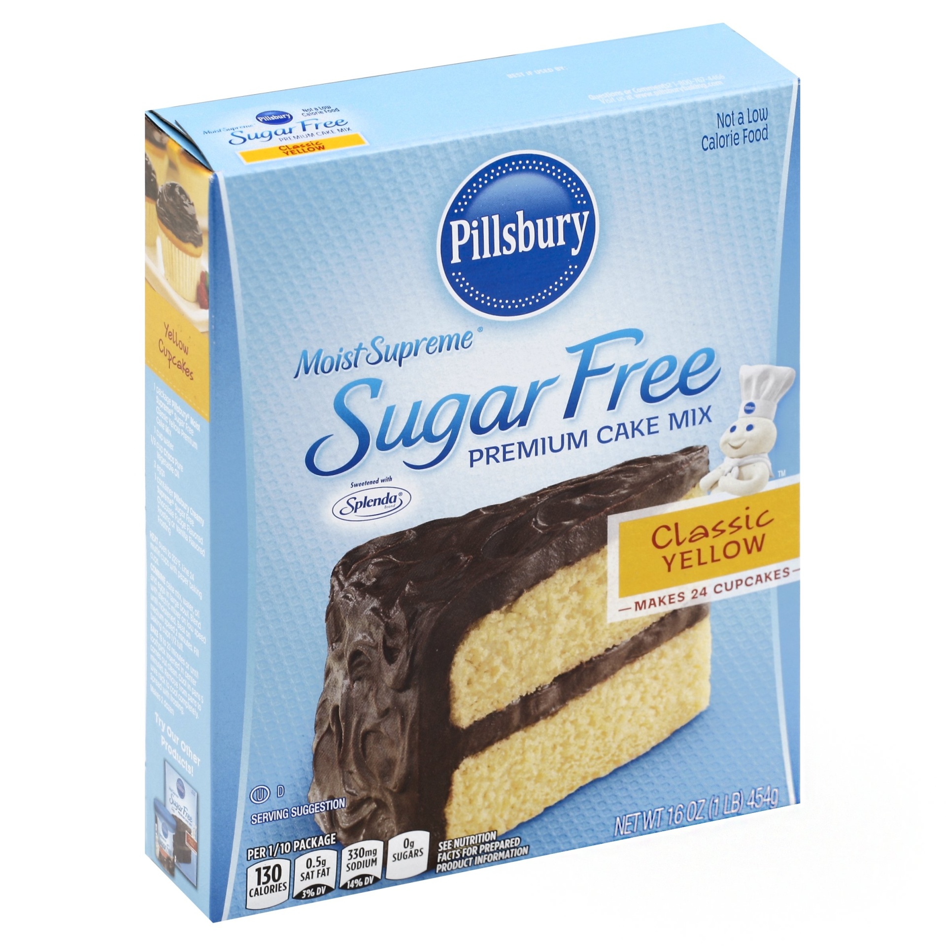 slide 1 of 6, Pillsbury Sugar-Free Classic Yellow Cake Mix, 16 oz