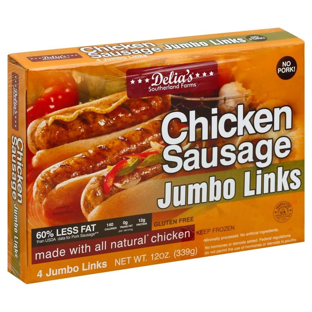 slide 1 of 1, Delia's Chicken Sausage Jumbo Links, 12 oz