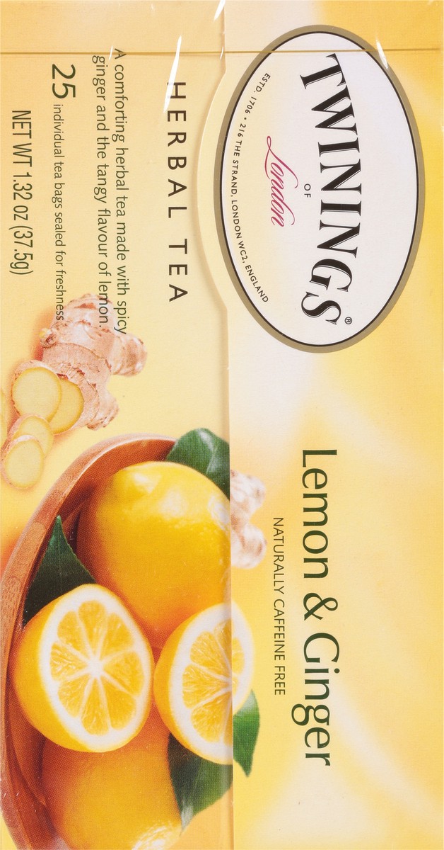 slide 5 of 9, Twinings Tea Bags Lemon & Ginger Herbal Tea 25 ea, 25 ct