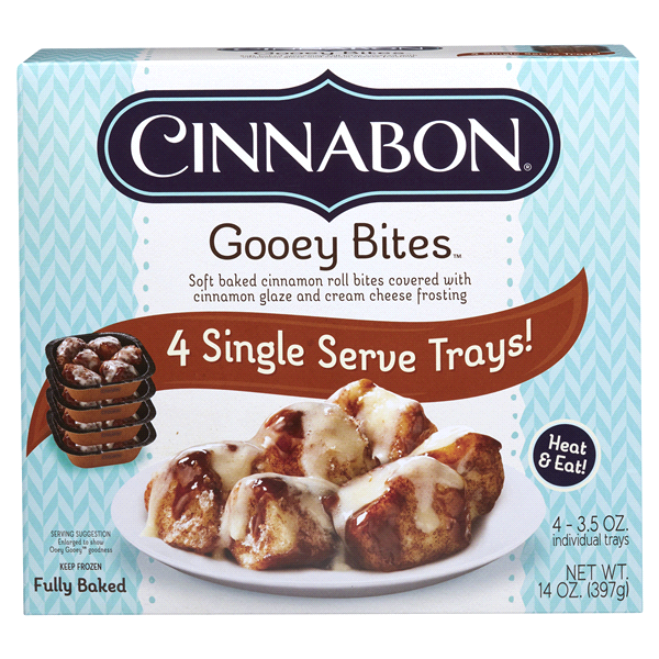 slide 1 of 3, Cinnabon Gooey Bites, 4 ct; 3.5 oz