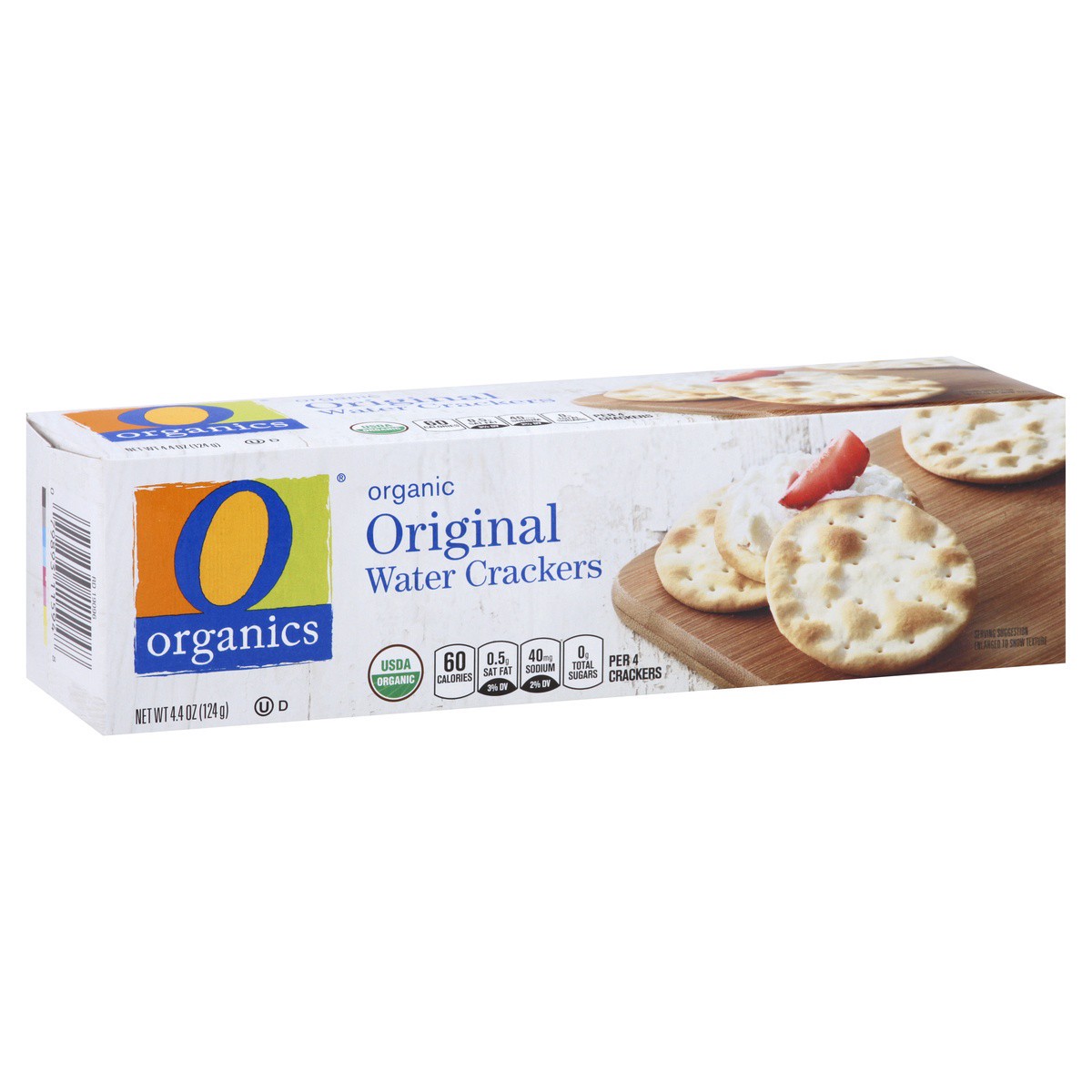 slide 1 of 9, O Organics Cracker Water Original, 4.4 oz