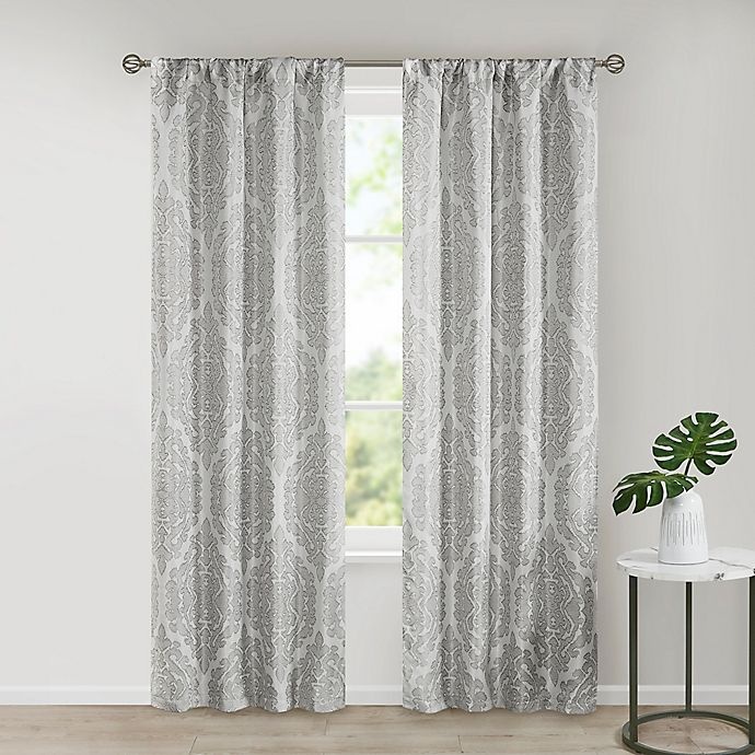 slide 1 of 4, SALT Royce 84-Inch Rod Pocket Room Darkening Window Curtain Panels - Grey, 2 ct