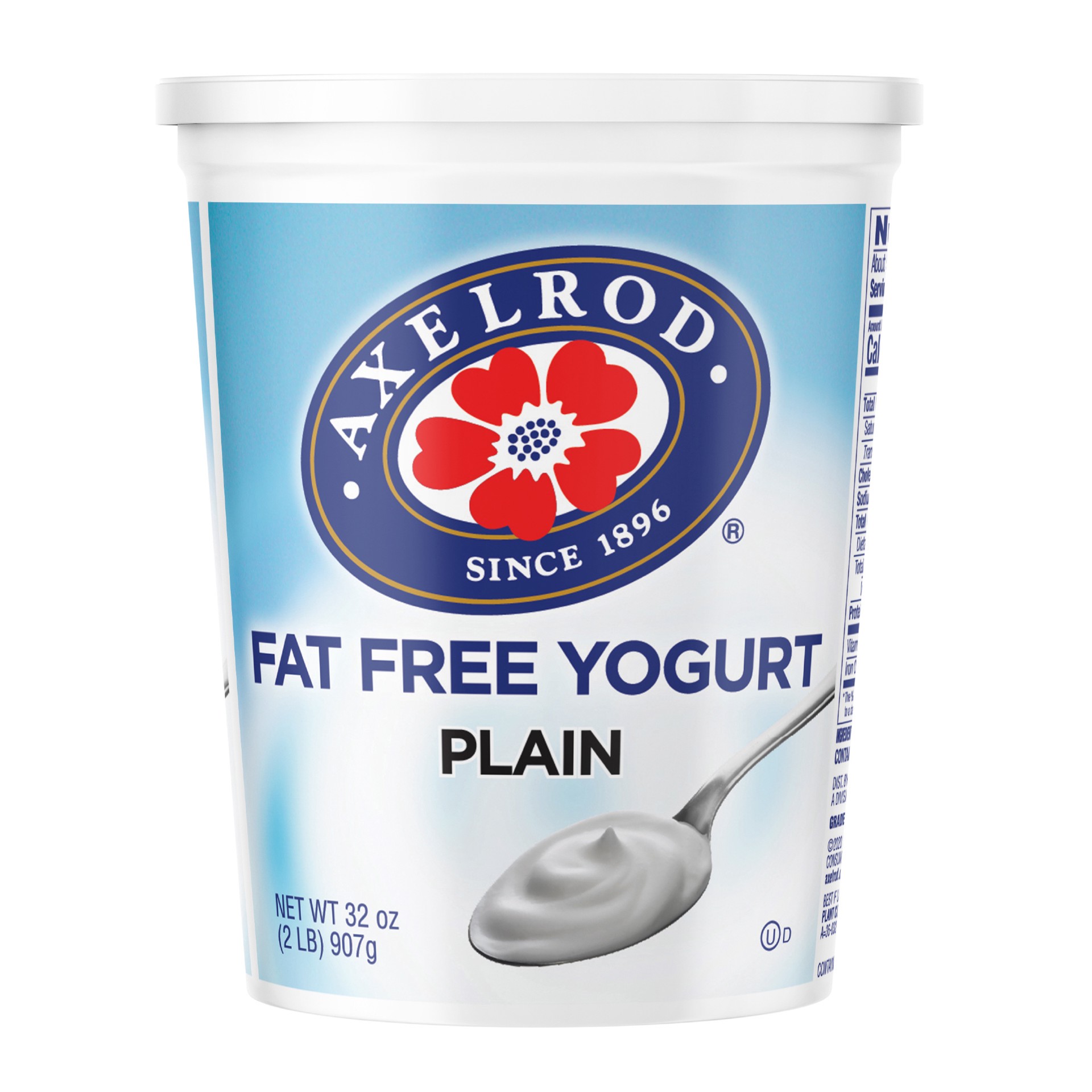 slide 1 of 1, Axelrod Fat Free Plain Yogurt, 32 oz, 32 oz