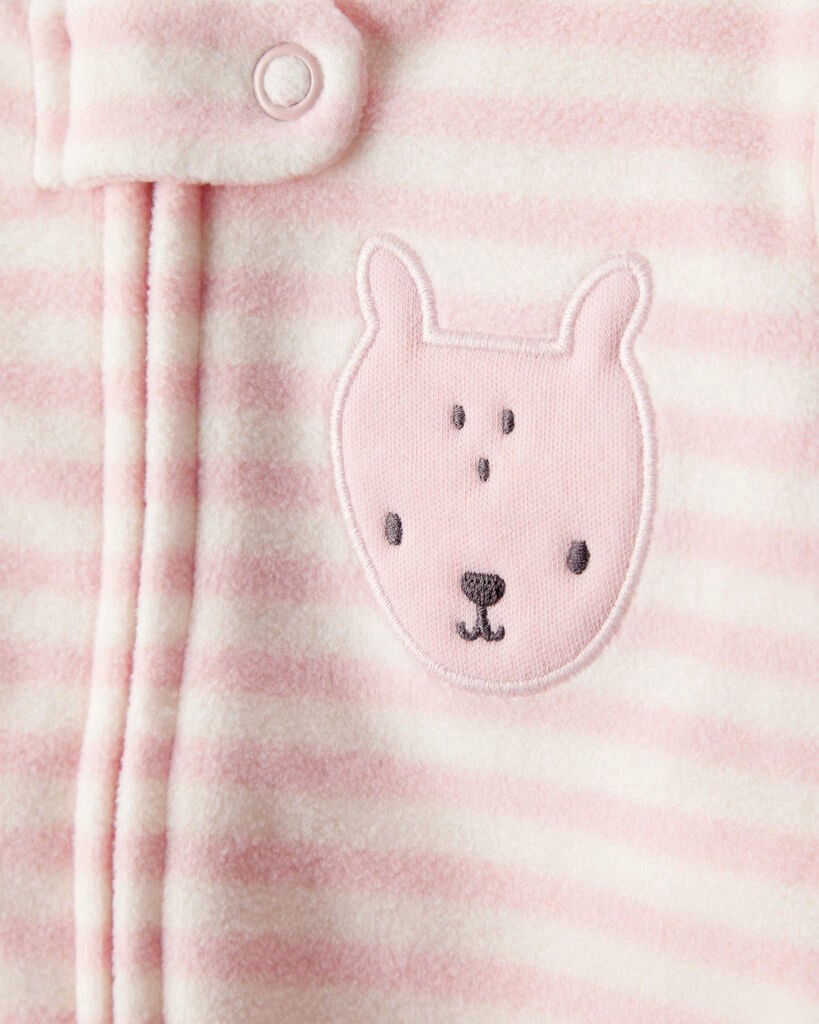 slide 4 of 4, Carter's Baby Girl Deer Loose Fit Long-Sleeve Sleep & Play Pajamas - Pink Pink 6M, 1 ct